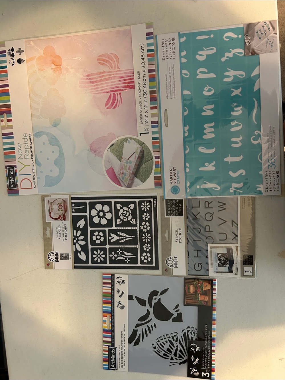New- 5 unopened stencil packs